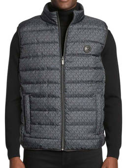 Michael Kors - Grey Stand Collar Logo Vest