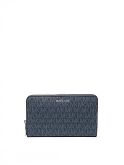 Michael Kors - Navy Blue Signature Zip Around Wallet