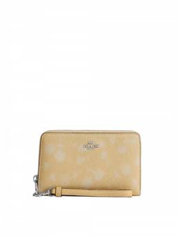 Coach - Light Yellow Printed Zip Around Wallet