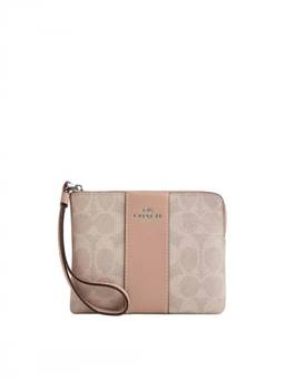 Coach - Khaki Striped Signature Wristlet