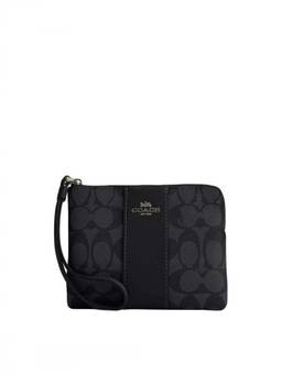 Coach - Black Striped Signature Wristlet