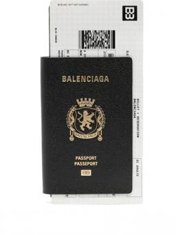 Balenciaga - Black Passport Pattern Wallet