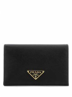 PRADA - Black Textured Logo Wallet