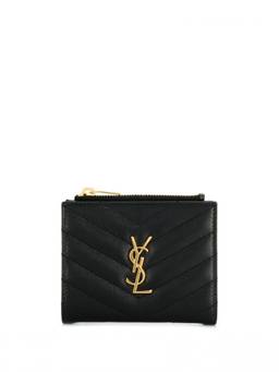 Saint Laurent - Black Quilted Logo Wallet