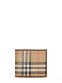Burberry - Beige Signature Checks Wallet