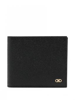 Ferragamo - Black Logo Textured Wallet