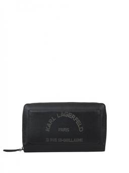 Karl Lagerfeld - Black Logo Zip Wallet