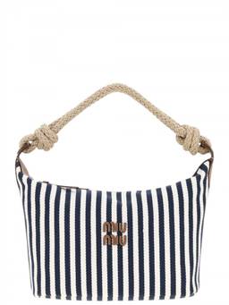 Miu Miu - Blue Striped Medium Shoulder Bag