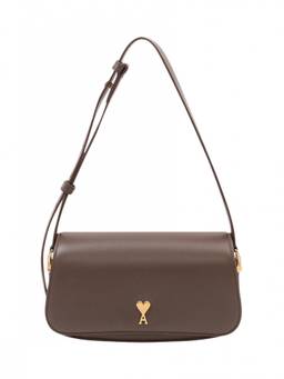 AMI Paris - Brown Logo Small Shoulder Bag