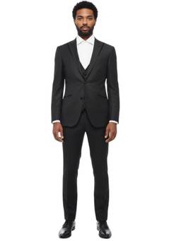 Corneliani - Dark Grey Peaked Lapel Suit (34)
