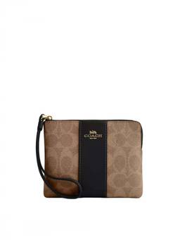 Coach - Tan Striped Signature Wristlet