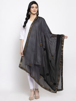 Clora Creation - Black Chiffon Gotta Patti Work Dupatta