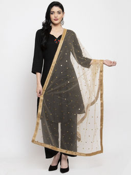 Clora Creation - Golden Heavy Gotta Patti with Sequin Detailing Dupatta
