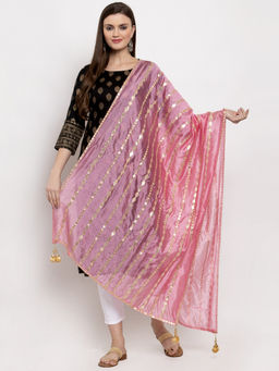 Clora Creation - Pink Gotta Patti Silk Blend Dupatta