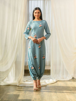 Pasha India - Dusty Teal Dhoti Jumpsuit
