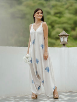 Pasha India - Seashell Cream Palazzo Jumpsuit