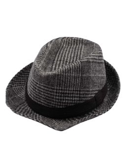 The Tie Hub - Houndstooth Dark Gray Fedora Hat