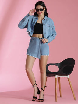 Belliskey - Women Denim Jacket & Skorts (Set of 2)