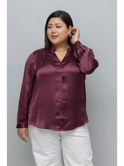 PURYS PLUS - Maroon Solid Casual Shirt