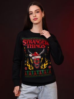 Free Authority - Official Stranger Things Hellfire Club Relaxed Fit Sweatshirt for Women
