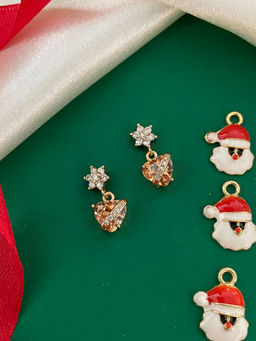 Digital Dress Room - Gold-Plated Cz White Colour Heart Drop Earrings for Women