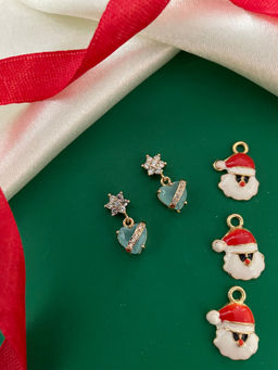 Digital Dress Room - Gold-Plated Cz Sea Turquoise Colour Heart Drop Earrings for Women