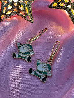 Digital Dress Room - Christmas Green Santa Claus Earrings