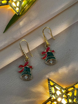 Digital Dress Room - Christmas Green Bell Charm Earrings