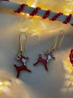 Digital Dress Room - Christmas Red Reindeer Charm Earrings