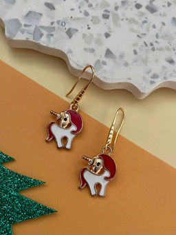 Digital Dress Room - Christmas Unicorn Charm Earrings