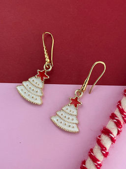 Digital Dress Room - White Christmas Tree Charm Earrings