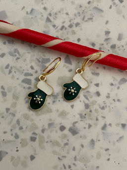 Digital Dress Room - Green Hand Glove Charm Earrings
