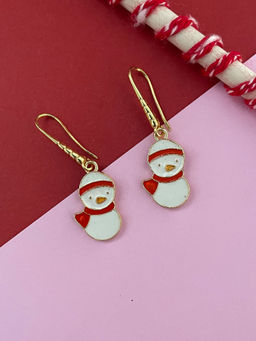 Digital Dress Room - Red Snowman Charm Pendant Earrings