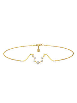 Candere by Kalyan Jewellers - Aquarius 14K Yellow Gold and Diamond Anklet for Women