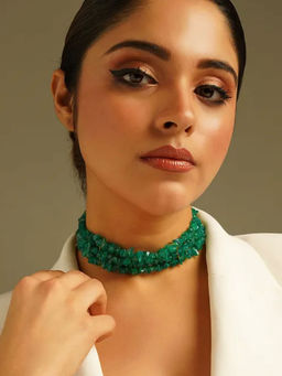 Kastiya Jewels - Green Onyx Semi Precious Gemstone Choker Necklace