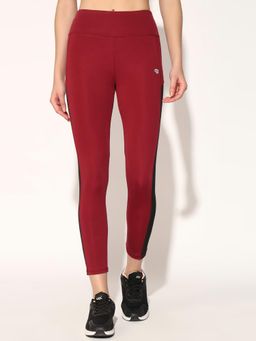 CLOTHWIK - Ankle Length Gym Maroon Tights