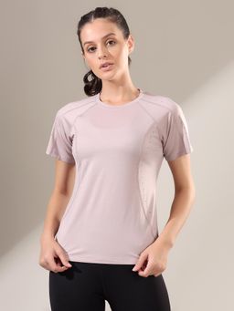 Fitkin - Women Pink Laser-Cut Motion T-Shirt