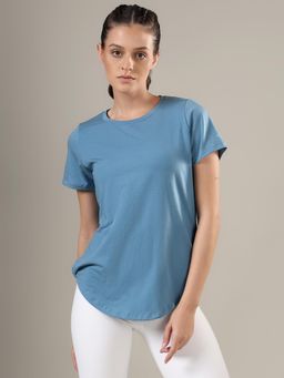 Fitkin - Women Blue Side Twist T-Shirt