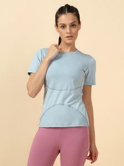 Fitkin - Women Ice Blue Sculpt Air UV Mesh T-Shirt