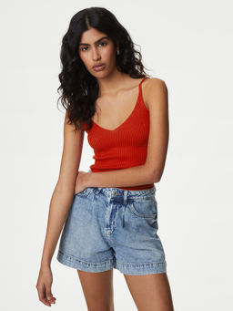 Marks & Spencer - Orange Ribbed V-Neck Knitted Vest