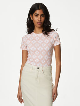 Marks & Spencer - Pink Pure Cotton Printed T-Shirt