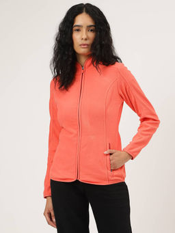 Marks & Spencer - Orange Slim Fit Standing Collar Fleece Jacket