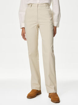 Marks & Spencer - Beige Cotton Rich Straight Leg Chinos Trouser