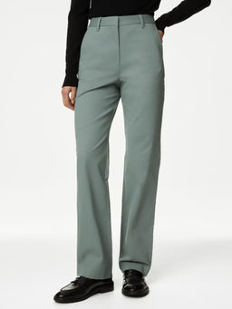 Marks & Spencer - Green Cotton Rich Straight Leg Chinos Trouser
