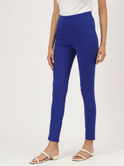 Marks & Spencer - Blue Solid Skinny Fit Treggings