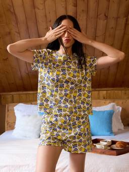 Sweet Dreams - Womens Minions Printed Shorts with T-Shirt