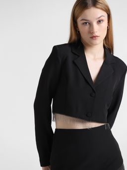 ONLY - Black Embellished Cropped Blazer
