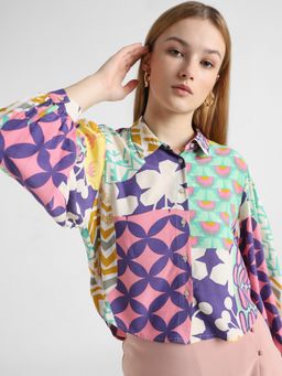 ONLY - Multi-Color Abstract Print Shirt