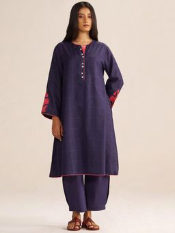 Ganga Fashions - Deep Blue Chanderi Kurta with Pant