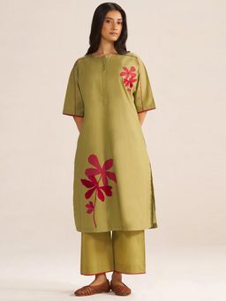 Ganga Fashions - Burnished Gold Kurta with Palazzo